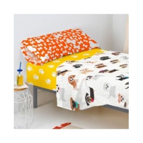 Lenzuolo con angoli aderenti HappyFriday MR FOX Multicolore 28 x 2 x 38 cm