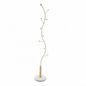 Appendiabiti Versa Sisak Bianco Metallo Legno (32 x 179 x 32 cm)