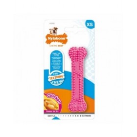 Giocattolo da mordere per cani Nylabone Birka Rosa Pollo XS