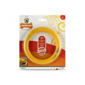 Giocattolo da mordere per cani Nylabone Ring Giallo Sandwich, Hamburger L