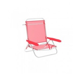 Marbueno Sedia Pieghevole 5 Posizioni Alluminio Corallo Spiaggia e Piscina 63X76X78 cm 10358