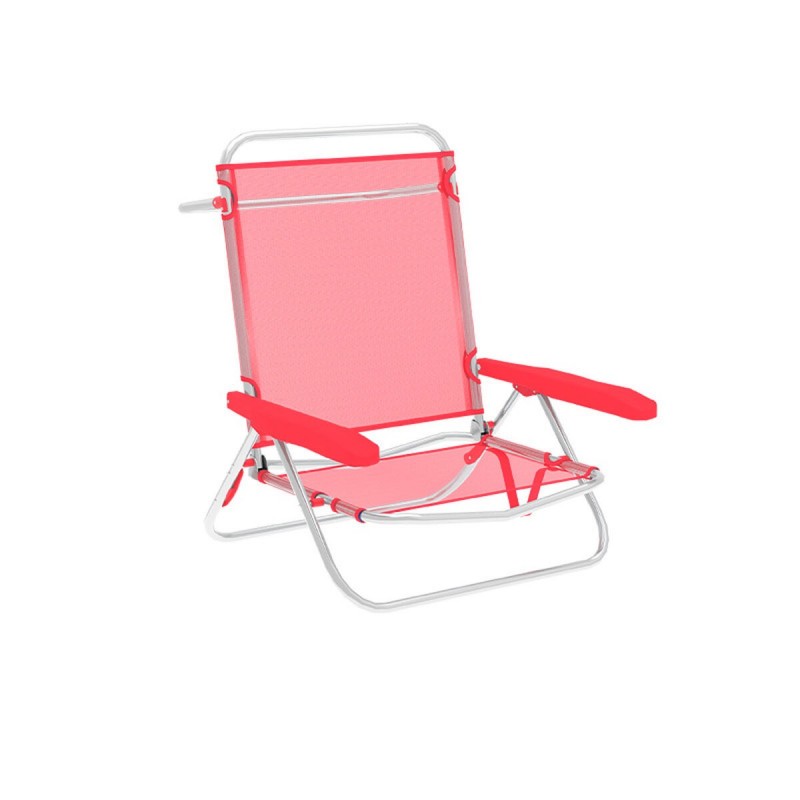 Marbueno Sedia Pieghevole 5 Posizioni Alluminio Corallo Spiaggia e Piscina 63X76X78 cm 10358