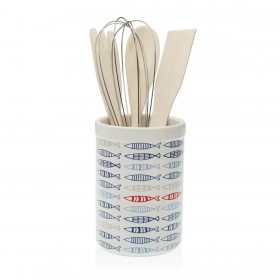Contenitore per Utensili da Cucina Versa Fish Ceramica Pesci 10 x 15 x 10 cm