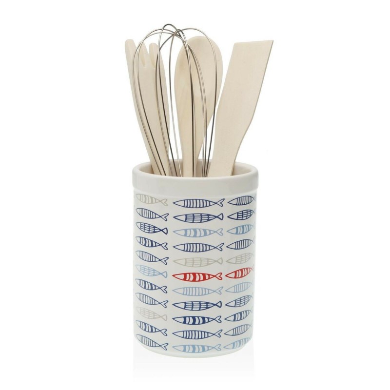 Contenitore per Utensili da Cucina Versa Fish Ceramica Pesci 10 x 15 x 10 cm