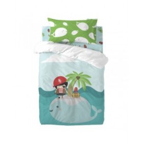 Set di copripiumino HappyFriday Happynois Pirata Multicolore Culla Neonato 2 Pezzi
