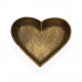Statua Decorativa Versa Dorato Cuore 25 x 25 x 3,5 cm