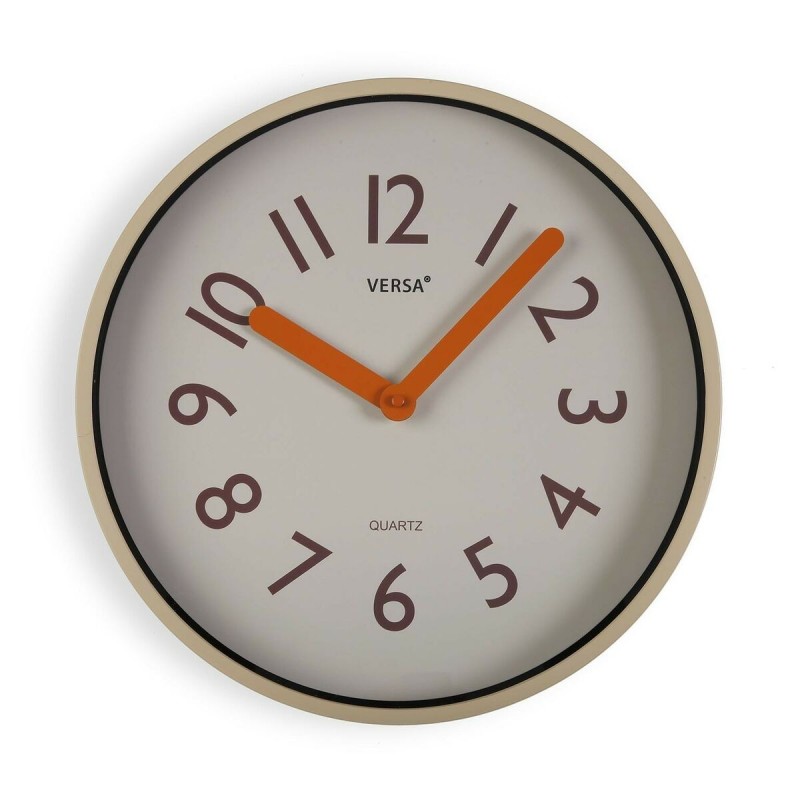 Orologio da Parete Versa Crema Plastica Quarzo 4 x 30 x 30 cm