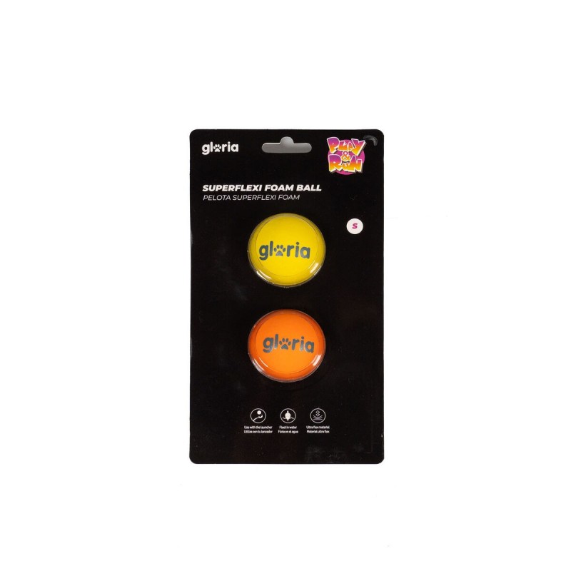 Palla per Animali Domestici Gloria PLAY AND RUN Giallo Schiuma TPR S 4,5 cm 2 Unità