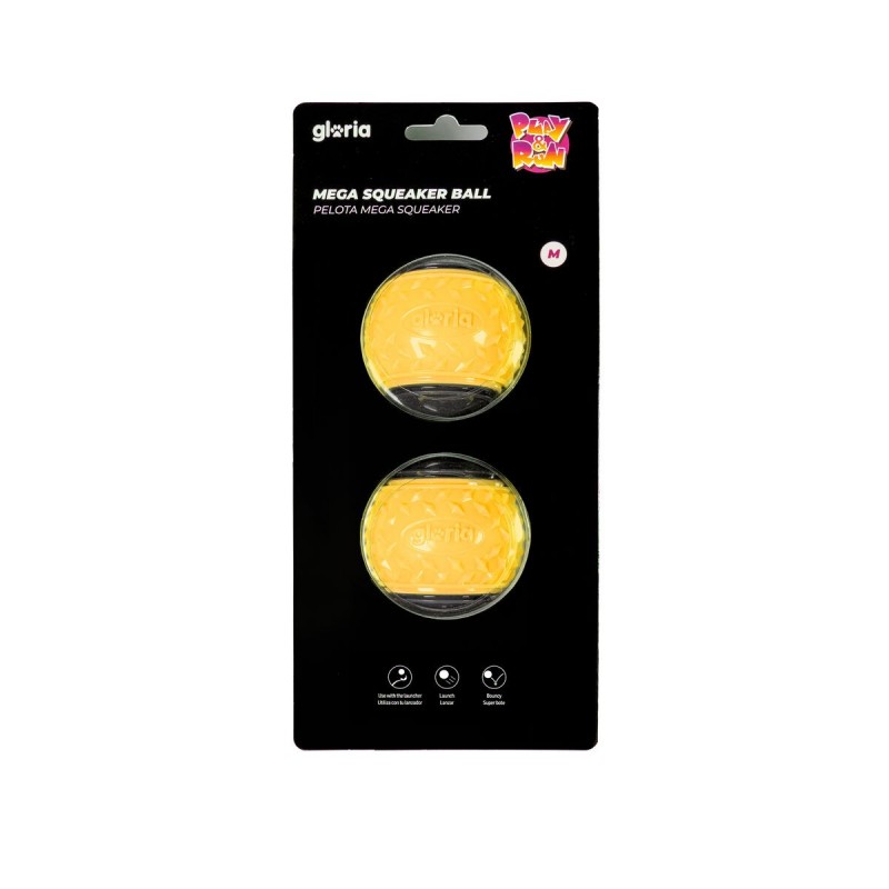 Palla per Animali Domestici Gloria PLAY AND RUN Giallo TPR M 6,35 cm 2 Unità