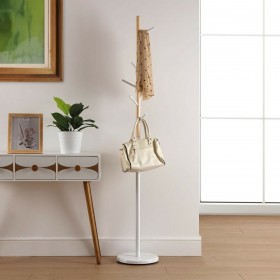 Attaccapanni da Terra Versa Bianco Metallo Escandinavo/Nórdico 28 x 180 x 28 cm