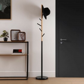 Attaccapanni da Terra Versa Nero Metallo Escandinavo/Nórdico 28 x 180 x 28 cm
