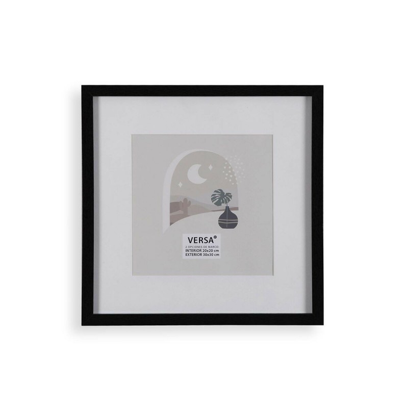 Portafoto Versa Nero Legno MDF 1,2 x 32 x 32 cm