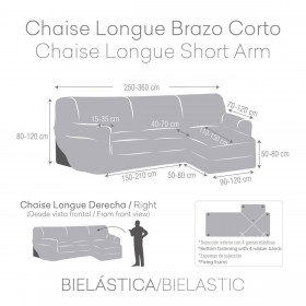 Rivestimento per chaise longue braccio corto destro Eysa THOR Grigio scuro 110 x 110 x 310 cm