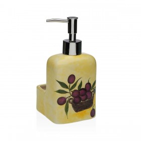 Dispenser di Sapone Versa Ceramica ABS Dolomite Oliva 9 x 18,5 x 8 cm