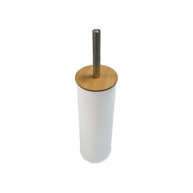 Scopino per il Bagno Versa Bianco Metallo Bambù 38,4 cm