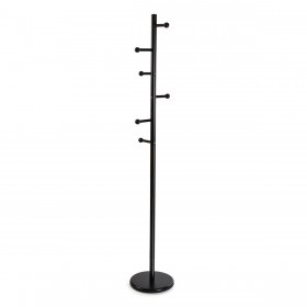 Appendiabiti da parete Versa Nero Legno Metallo Minimalista 28 x 170 x 28 cm