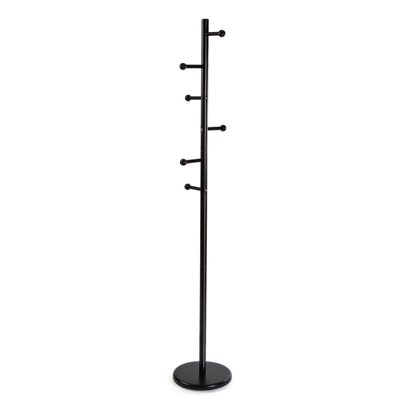 Appendiabiti da parete Versa Nero Legno Metallo Minimalista 28 x 170 x 28 cm