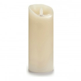 Candela LED Crema Plastica Cera 10 x 21,5 x 10 cm