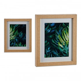 Quadro Foglia della pianta Verde Marrone Vetro Truciolare 23 x 3 x 28 cm