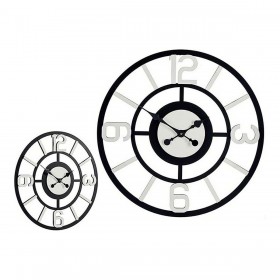 Orologio da Parete Bianco Nero Metallo MDF (60 x 3,5 x 60 cm)