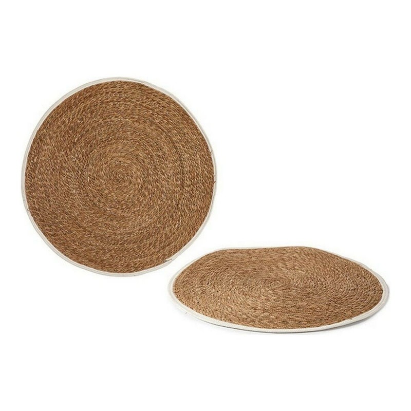 Tappeto Marrone Bianco 100 x 1 x 100 cm Naturale Fibra naturale Marrone naturale (Ø 100 cm)
