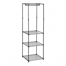 Armadio guardaroba Nero Grigio Ferro Plastica 43,5 x 160 x 50 cm