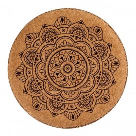 Puff Mandala Marrone MDF Sughero (34 x 39 x 34 cm)