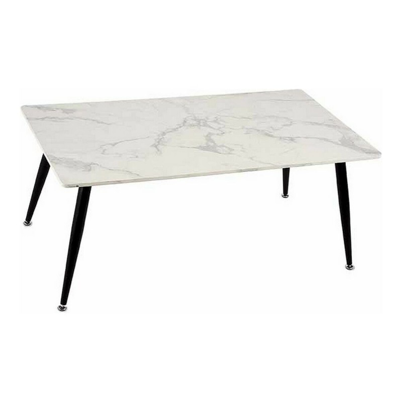 Tavolino da Caffè Bianco Nero Marmo Metallo Melammina Legno MDF 60 x 110 x 45 cm
