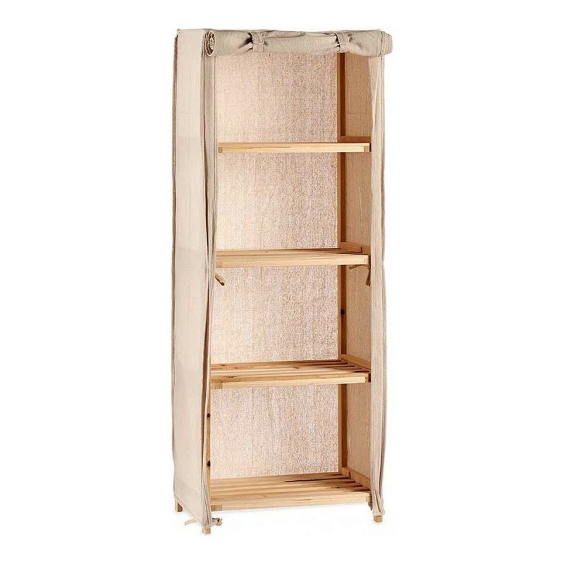 Scaffale Beige Legno Stoffa (30 x 113 x 42 cm)