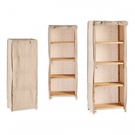 Scaffale Beige Legno Stoffa (30 x 113 x 42 cm)