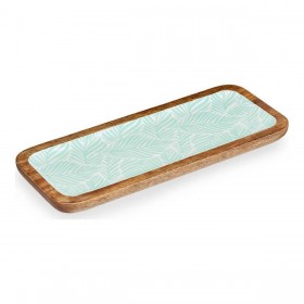 Centrotavola Bianco Marrone Verde Foglia della pianta 38 x 15 cm