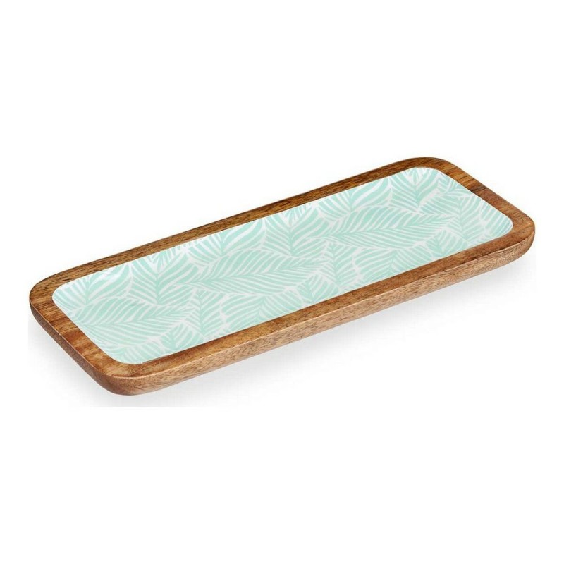Centrotavola Bianco Marrone Verde Foglia della pianta 38 x 15 cm