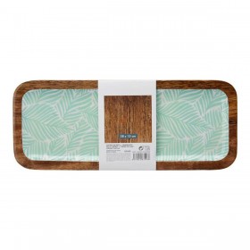 Centrotavola Bianco Marrone Verde Foglia della pianta 38 x 15 cm