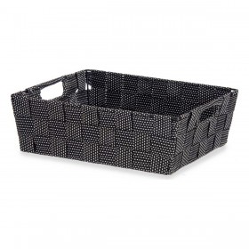 Cestino Nero Stoffa 23 x 8 x 27 cm