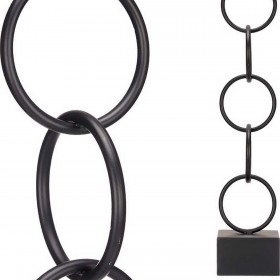 Statua Decorativa Anelli Nero Metallo (12,5 x 60,5 x 12,5 cm)