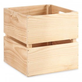 Scatola portaoggetti Legno di pino Marrone naturale (30 x 30 x 30 cm)