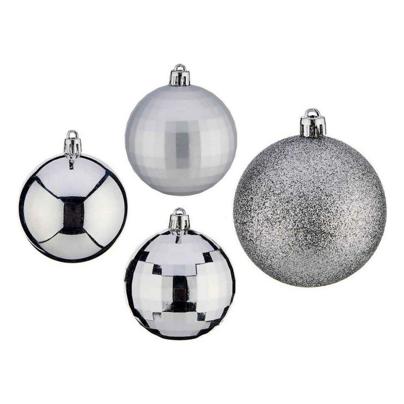 Palle di Natale Ø 7 cm 50 Unità PVC Argentato