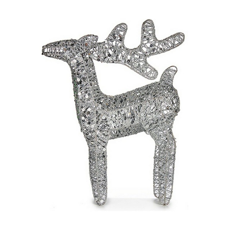 Renna di Natale Argentato Metallo 30 x 43,5 x 10 cm