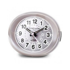 Orologio-Sveglia Analogico Timemark Bianco Luce LED Silenzioso Snooze Modalità notte 9 x 9 x 5,5 cm (9 x 9 x 5,5 cm)