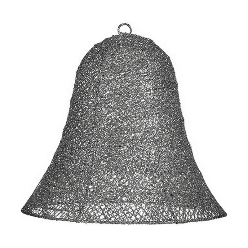 Decorazione Natalizia Grigio Metallo Plastica Campana 30 x 27 x 30 cm