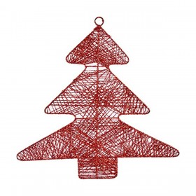 Decorazione Natalizia Rosso Metallo Albero di Natale 36,7 x 0,2 x 37,5 cm