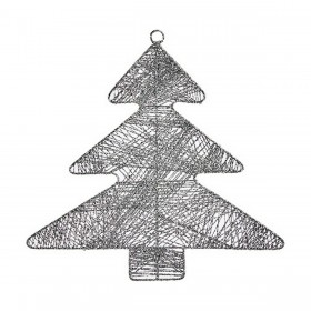 Decorazione Natalizia Argentato Albero di Natale 36,7 x 0,2 x 37,5 cm Metallo Plastica