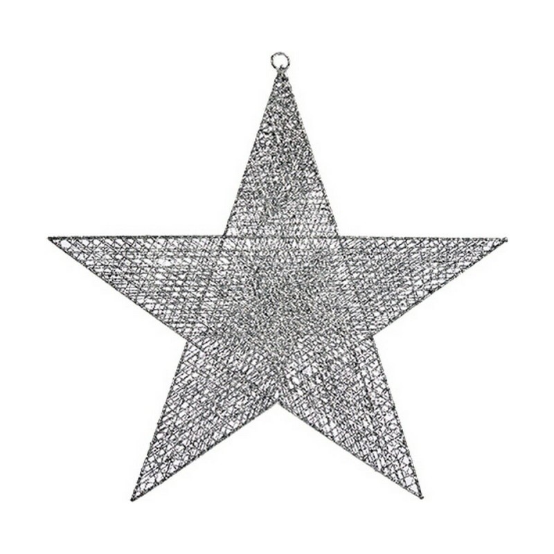 Decorazione Natalizia Argentato Stella 50 x 51,5 x 0,5 cm Metallo