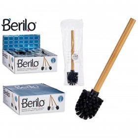 Scopino per il Bagno Nero Marrone Bambù (8 x 35,5 x 8 cm) (24 Unità)
