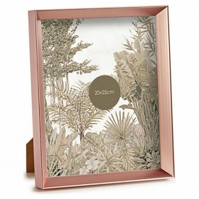 Cornice Portafoto Rosa Rame Plastica Vetro (22,3 x 3,5 x 27,3 cm) (6 Unità)