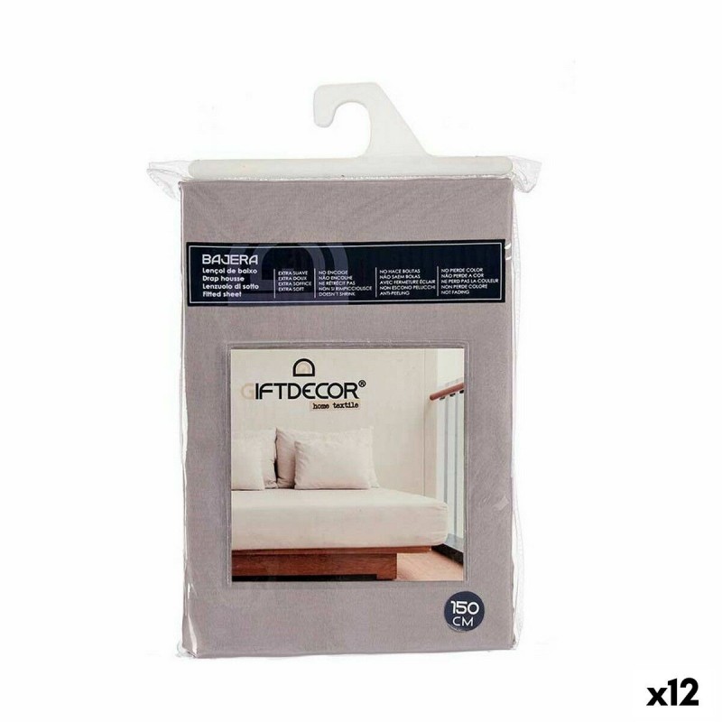 Lenzuolo con angoli 150 cm Antracite (12 Unità)