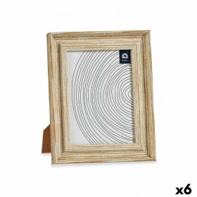 Cornice Portafoto Cristallo Dorato Legno Marrone Plastica (21 x 2 x 26 cm) (6 Unità)