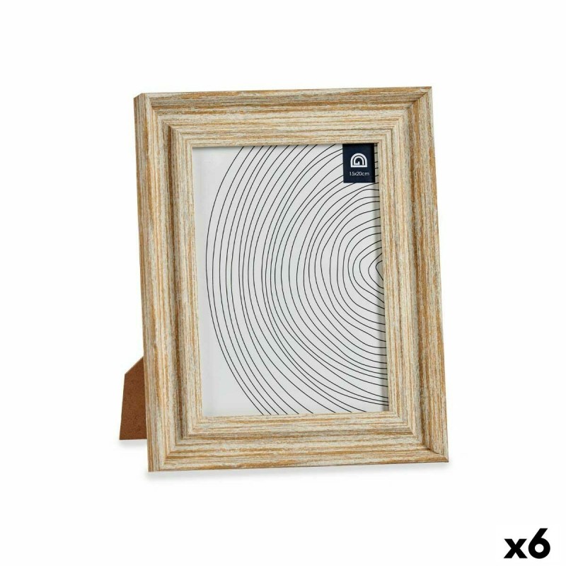 Cornice Portafoto Cristallo Dorato Legno Marrone Plastica (21 x 2 x 26 cm) (6 Unità)