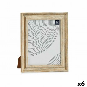 Cornice Portafoto Cristallo Dorato Legno Marrone Plastica (26 x 2 x 31 cm) (6 Unità)