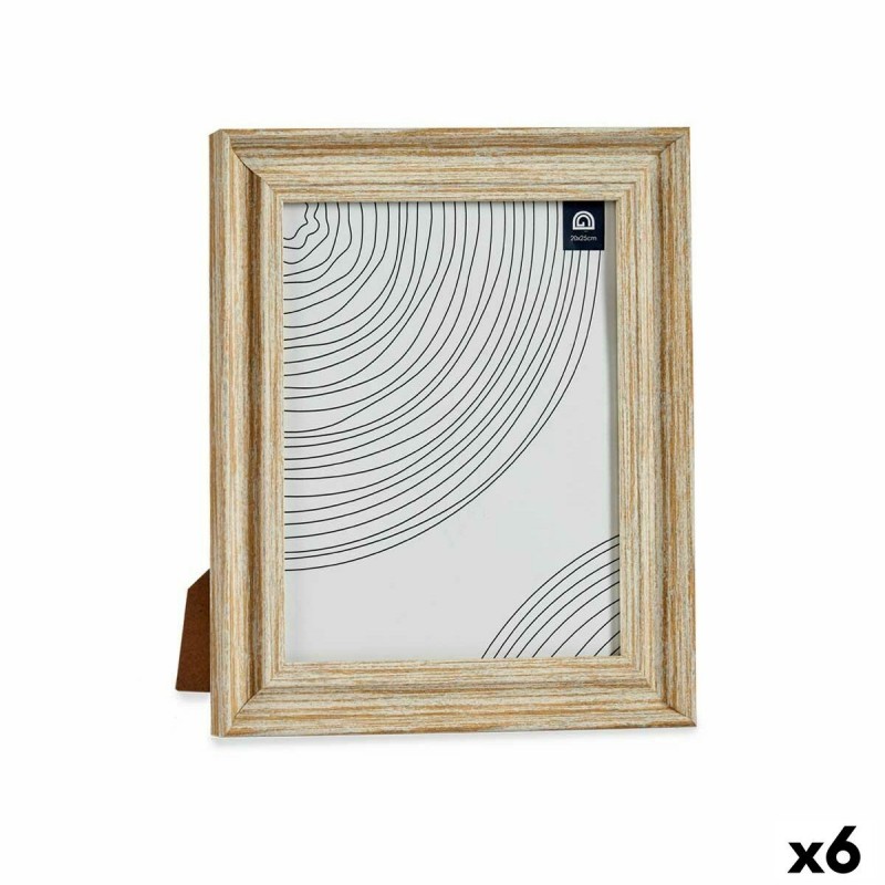 Cornice Portafoto Cristallo Dorato Legno Marrone Plastica (26 x 2 x 31 cm) (6 Unità)